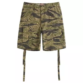 Свободные шорты-карго с принтом тигрового камуфляжа Maharishi, золотой