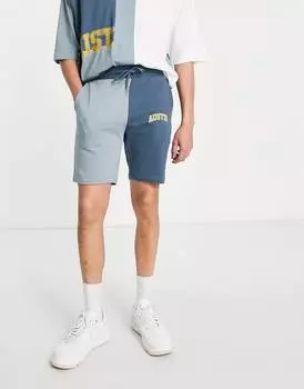 Свободные шорты темно-синего цвета в стиле колор-блок ASOS DESIGN