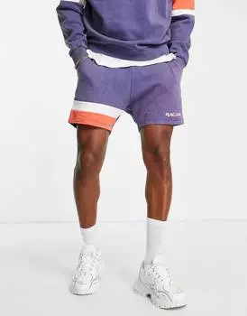 Свободные шорты темно-синего и красного цветов с принтом ASOS DESIGN co-ord