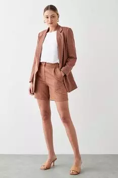 Свободные шорты в высокие полоски Dorothy Perkins, коричневый