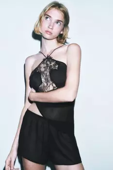 Свободные шорты ZARA, черный