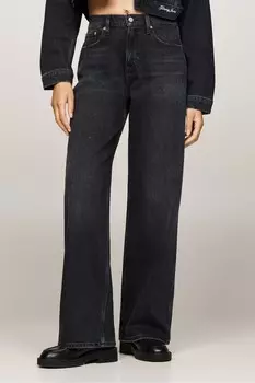 Свободные синие джинсы Betsy средней посадки Tommy Jeans, черный