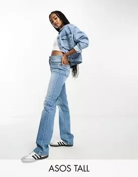 Свободные синие джинсы прямого кроя ASOS DESIGN Tall