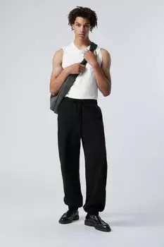 Свободные спортивные брюки из тяжелого материала Weekday, черный