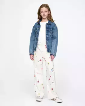 Свободные спортивные штаны для девочек с широкими штанинами Gap, бежевый