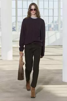 Свободные узкие джинсы со средней посадкой ZARA, коричневый
