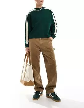 Свободные вельветовые брюки плотника бежевого цвета ONLY & SONS