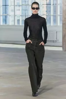 Свободные вощеные джинсы со средней талией ZARA, зеленый
