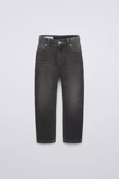 Свободные выцветшие джинсы ZARA, черный