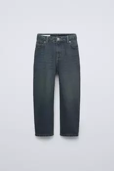 Свободные выцветшие джинсы ZARA, синий