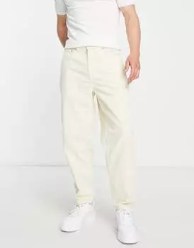 Свободные зауженные джинсы ASOS DESIGN, бежевый