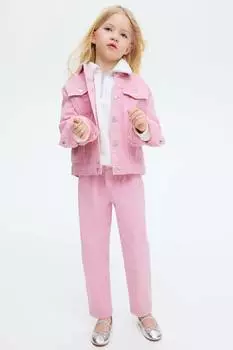 Свободные зауженные джинсы H&M, розовый