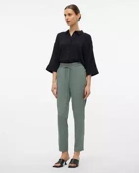 Свободные женские брюки средней посадки Vero Moda, зеленый