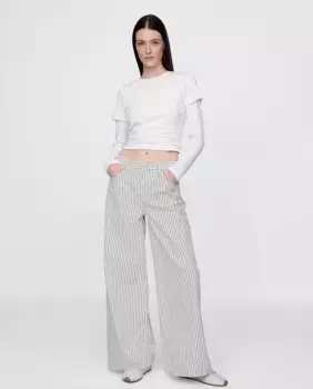 Свободные женские джинсы средней посадки Gap, синий