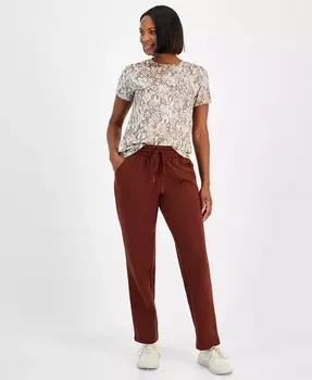 Свободные женские флисовые брюки с высокой посадкой ID Ideology, красный