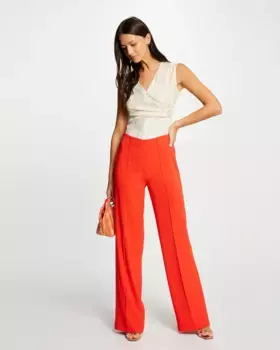 Свободные женские широкие брюки средней посадки Morgan, оранжевый