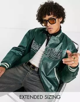 Свободный бомбер из искусственной кожи ASOS DESIGN