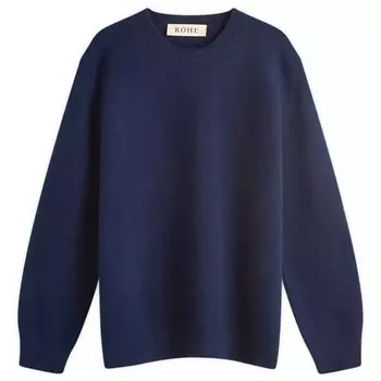 Свободный джемпер из вареной шерсти с круглым вырезом Rhe, синий