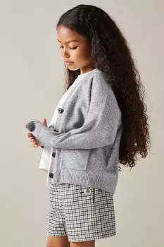 Свободный кардиган Juni из шерсти и кашемира Reiss, серый