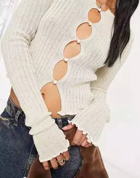 Свободный кардиган песочного цвета с вырезом в виде капели Free People