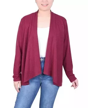 Свободный кардиган с длинными рукавами Petite NY Collection, красный