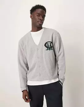 Свободный кардиган с принтом серого цвета ASOS DESIGN
