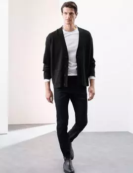 Свободный кардиган с V-образным вырезом Autograph, черный