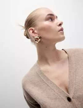 Свободный кардиган с V-образным вырезом и пуговицами спереди Marks & Spencer, цвет Cappuccino