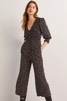 Свободный комбинезон с принтом Черный комбинезон Boden, черный