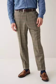 Свободный костюм с клетчатыми брюками Next, коричневый