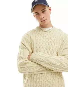 Свободный кремовый свитер объемной вязки ASOS
