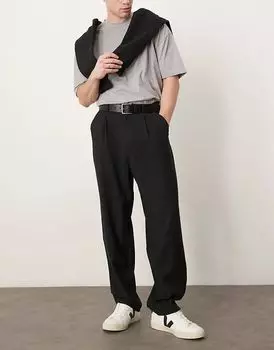 Свободный крой элегантных брюк черного цвета ASOS DESIGN