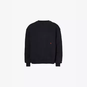 Свободный крой хлопчатобумажной джерси с вышитым логотипом Hommegirls, черный