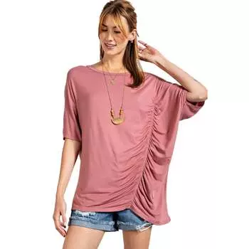 Свободный крой и сборчатый топ FASHNZFAB, цвет mauve