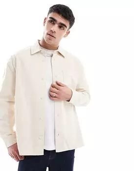 Свободный крой, перекрашенная рубашка цвета экрю River Island