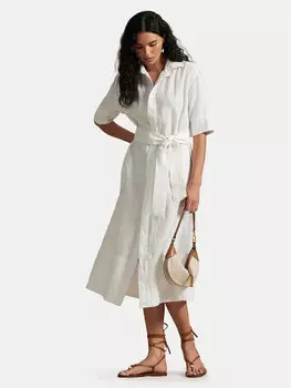 Свободный крой платья-рубашки 211965844001 Polo Ralph Lauren, белый