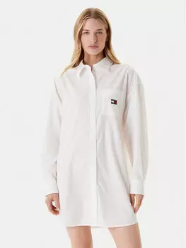 Свободный крой платья-рубашки DW0DW21122 Tommy Jeans, белый