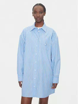 Свободный крой платья-рубашки DW0DW21122 Tommy Jeans, синий