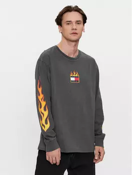 Свободный крой с длинными рукавами Tommy Jeans, серый