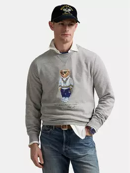 Свободный крой толстовки 710973145002 Polo Ralph Lauren, серый