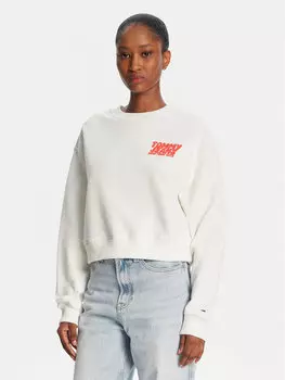 Свободный крой толстовки DW0DW21345 Tommy Jeans, белый