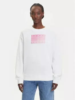 Свободный крой толстовки Gradient Flag DW0DW21396 Tommy Jeans, белый