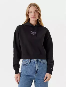 Свободный крой толстовки Heart DW0DW21408 Tommy Jeans, черный