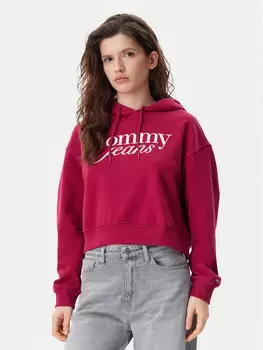 Свободный крой толстовки Script DW0DW20306 Tommy Jeans, розовый
