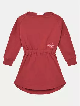 Свободный крой трикотажное платье Monogram IG0IG02316 M Calvin Klein Jeans, красный