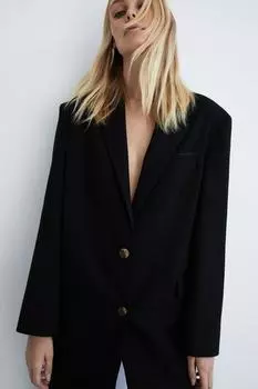 Свободный пиджак оверсайз Warehouse, черный