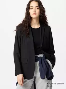 Свободный пиджак по фигуре Uniqlo, цвет 09 черный