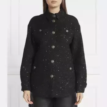 Свободный пиджак с добавлением шерсти Twin-Set, черный