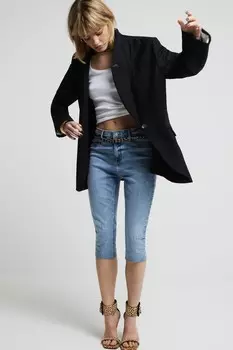 Свободный пиджак с закатанными рукавами River Island, черный
