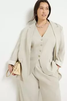 Свободный пиджак с закатанными рукавами River Island, зеленый